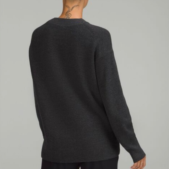 Lululemon Merino Wool  Heather Gray Ribbed Crewneck Sweater Women’s Size 6 - Picture 4 of 11